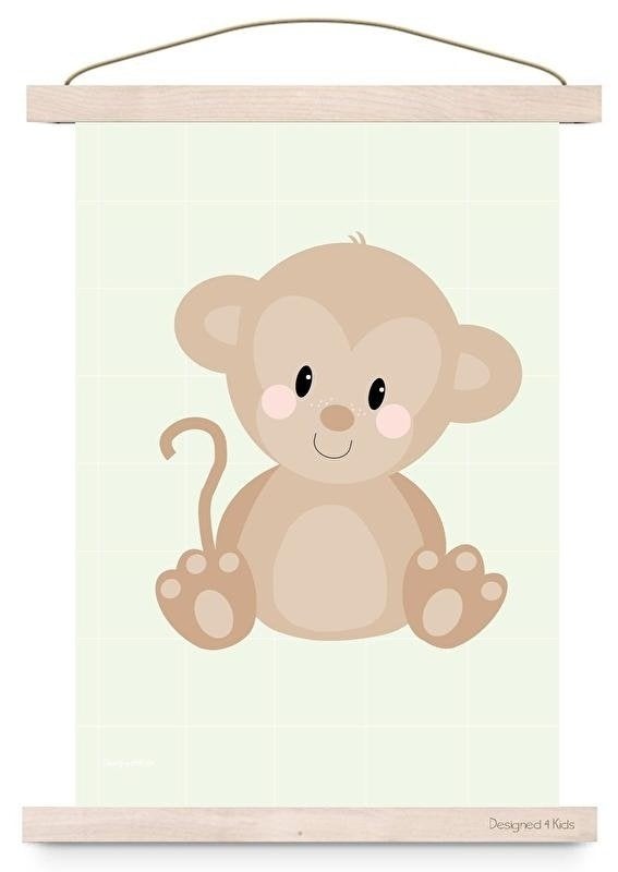 Kinderposter Poster Aap Pastel A3 Designed4Kids, Verzamelen, Posters, Nieuw, Overige onderwerpen, A1 t/m A3, Rechthoekig Staand
