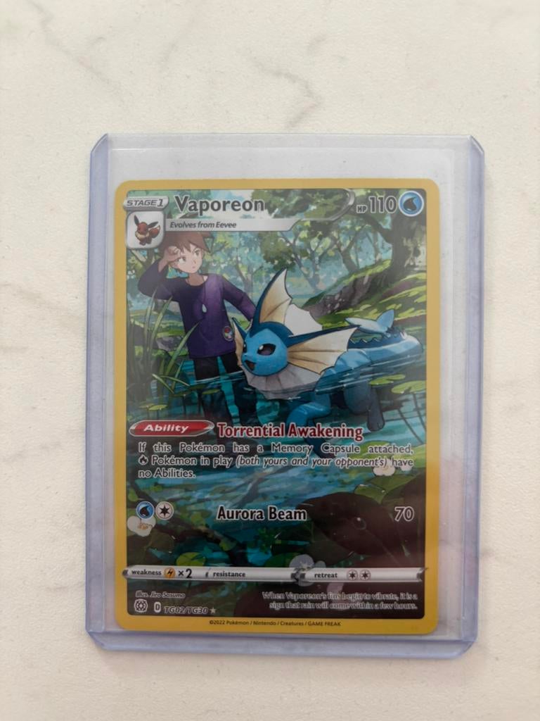 Vaporeon pokemon kaart, Ophalen of Verzenden, Zo goed als nieuw