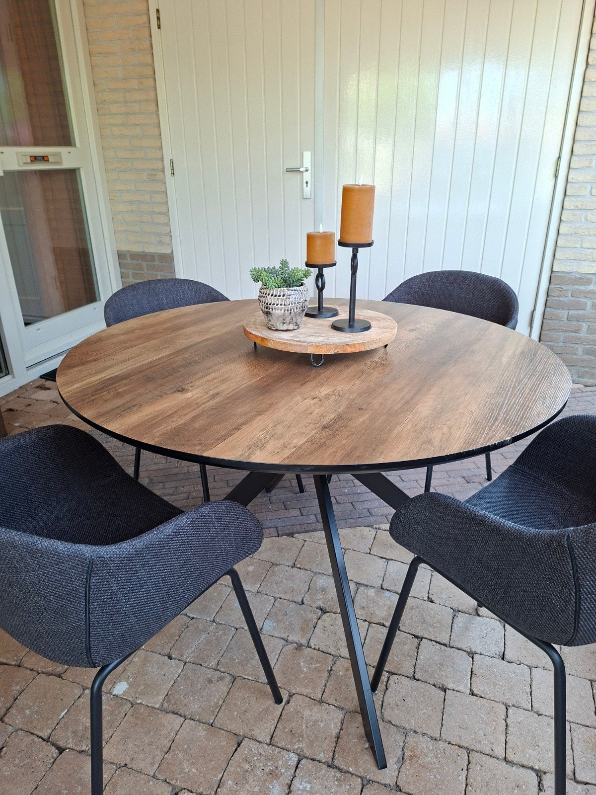 Eethoek met 4 stoelen, Huis en Inrichting, Complete eetkamers, Zo goed als nieuw, 4 tot 6 stoelen, Ophalen