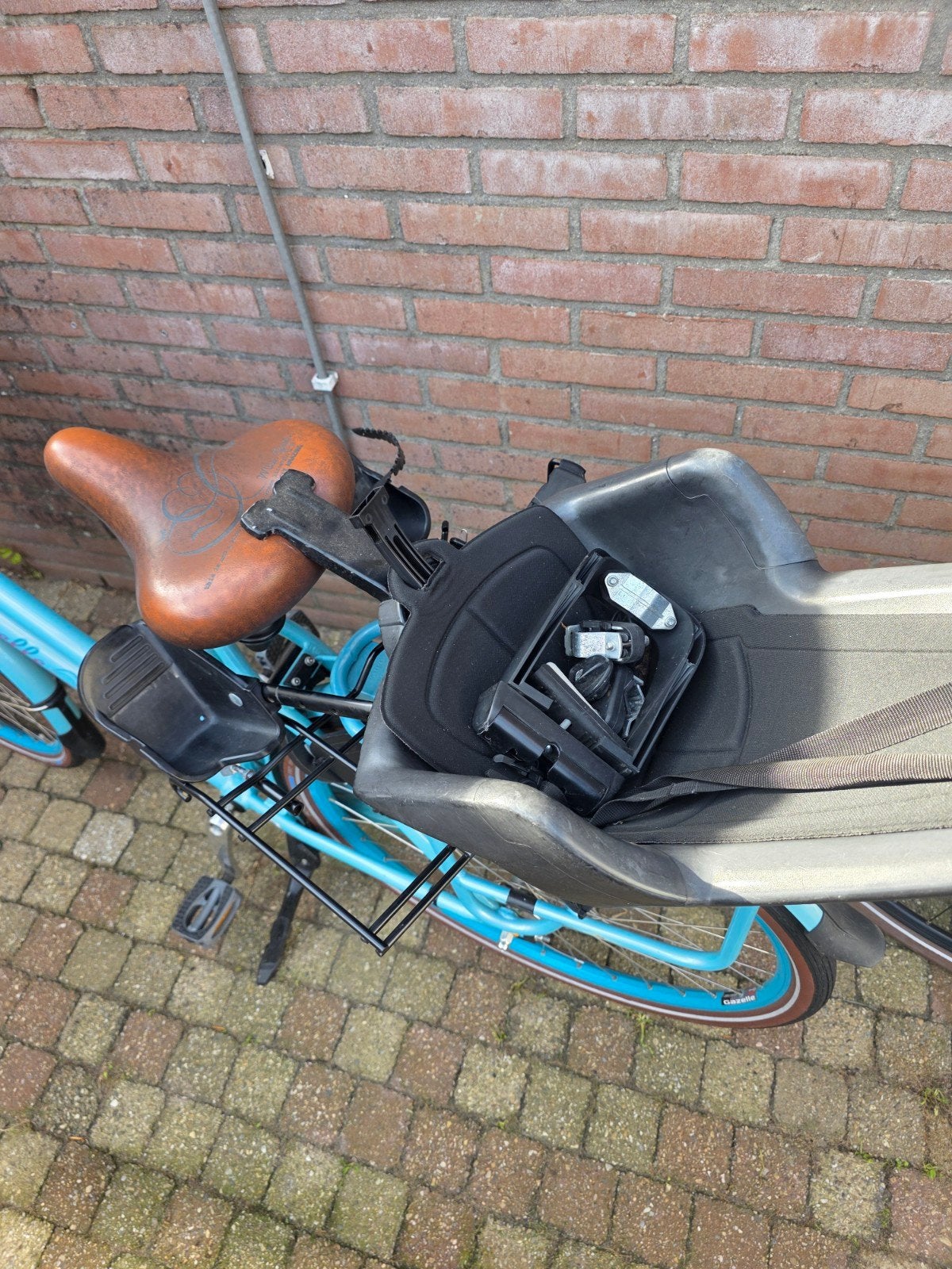 Moederfiets met kinderzitjes + herenfiets, Ophalen, 2 zitjes, Gebruikt, Overige merken
