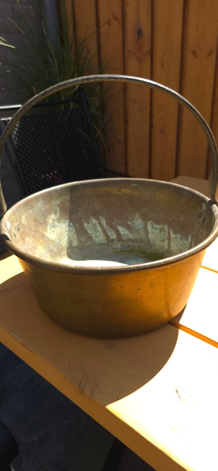 Antieke Koperen Bak met Handvat, Antiek en Kunst, Ophalen
