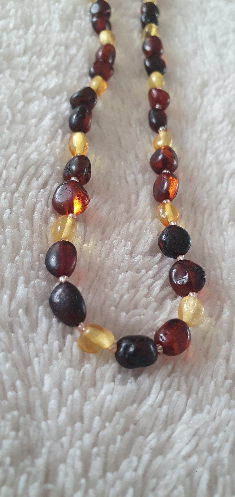 Ketting met Baltische Barnsteen - 30cm lang, Gebruikt, Bruin, Ophalen of Verzenden, Steen of Mineraal