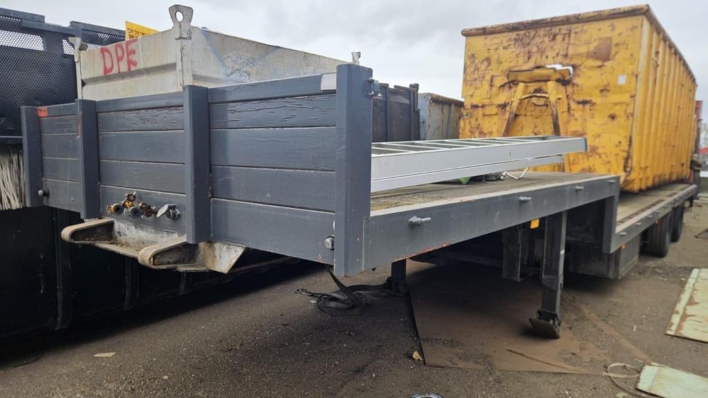 Twee-assige dieplader met dubbellucht en houten vloer, Auto diversen, Aanhangers en Bagagewagens, Ophalen of Verzenden, Gebruikt
