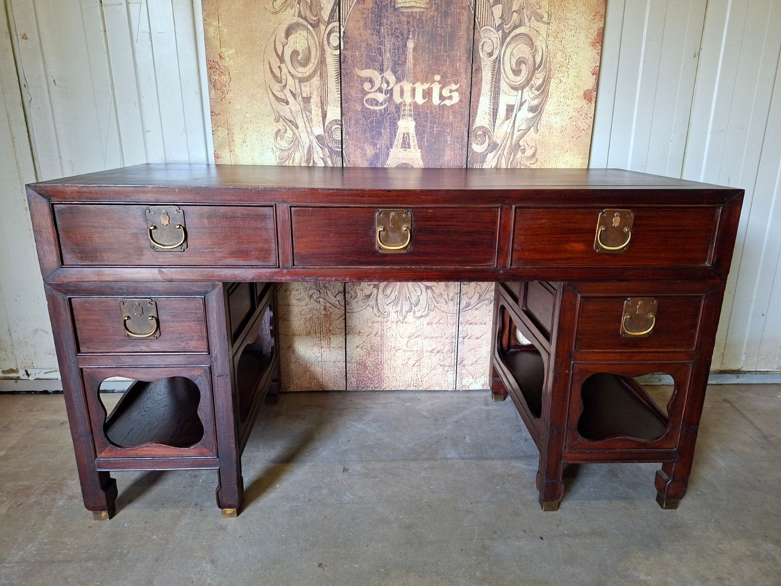 Antiek chinees bureau, schrijftafel, desk, Ophalen of Verzenden