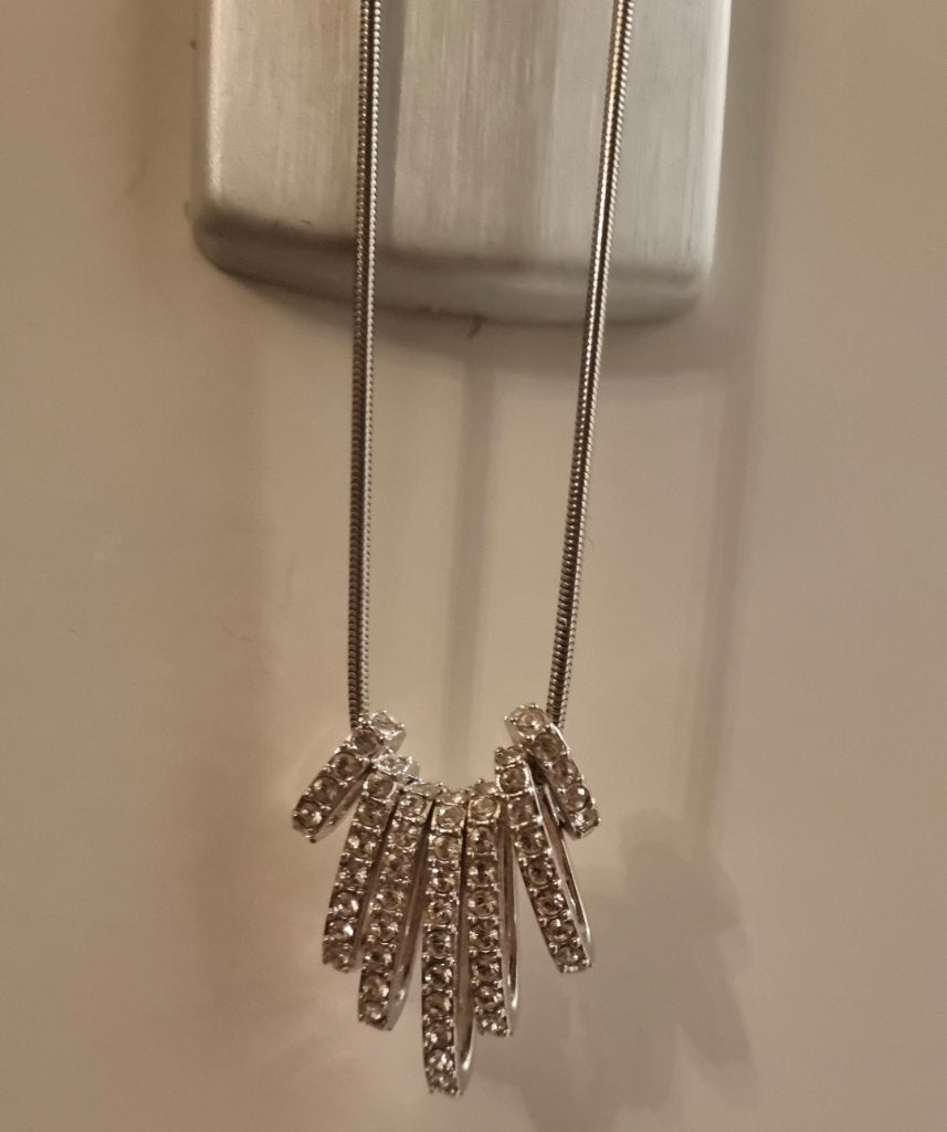 Swarovski ketting, Sieraden, Tassen en Uiterlijk, Kettingen, Zo goed als nieuw, Zilver, Zilver, Met kristal, Verstelbaar, Ophalen of Verzenden