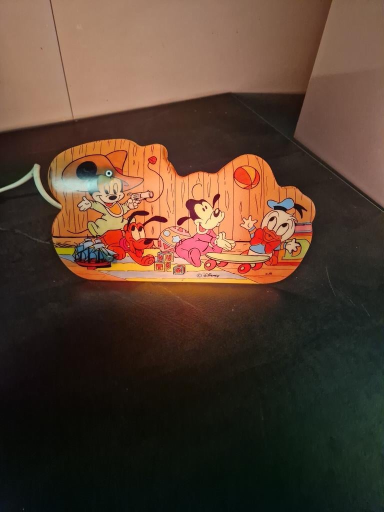 Disney  Mickey mouse lamp Vintage wandlamp, Ophalen of Verzenden, Mickey Mouse, Gebruikt, Overige typen