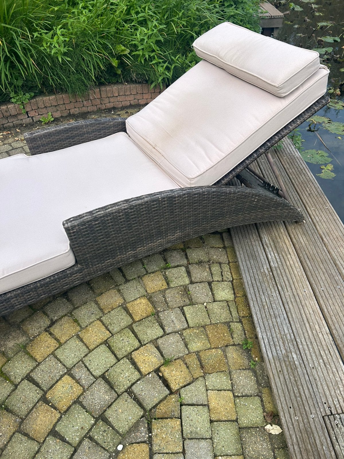 Ligbed, Tuin en Terras, Ophalen, Zo goed als nieuw, Wicker, Inklapbaar