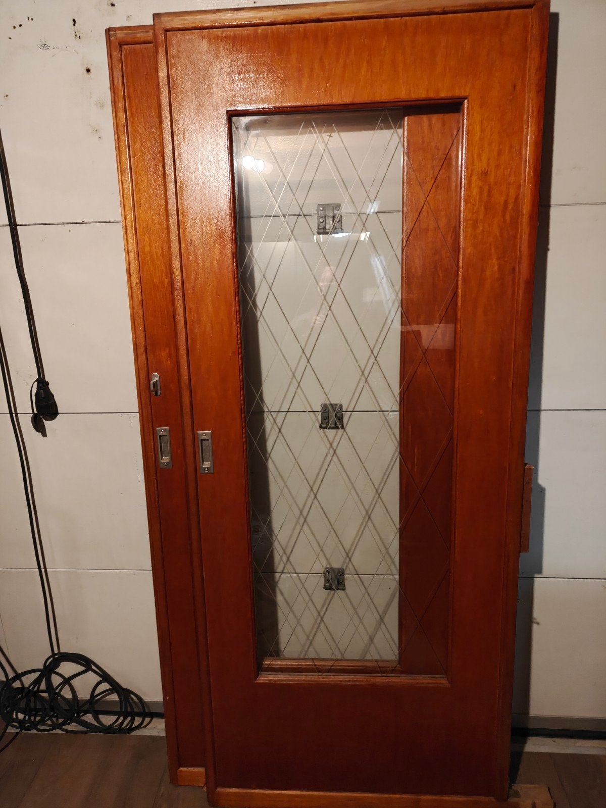 Mooie houten schuifdeuren met glas, Ophalen, Gebruikt, 80 tot 100 cm, Binnendeur