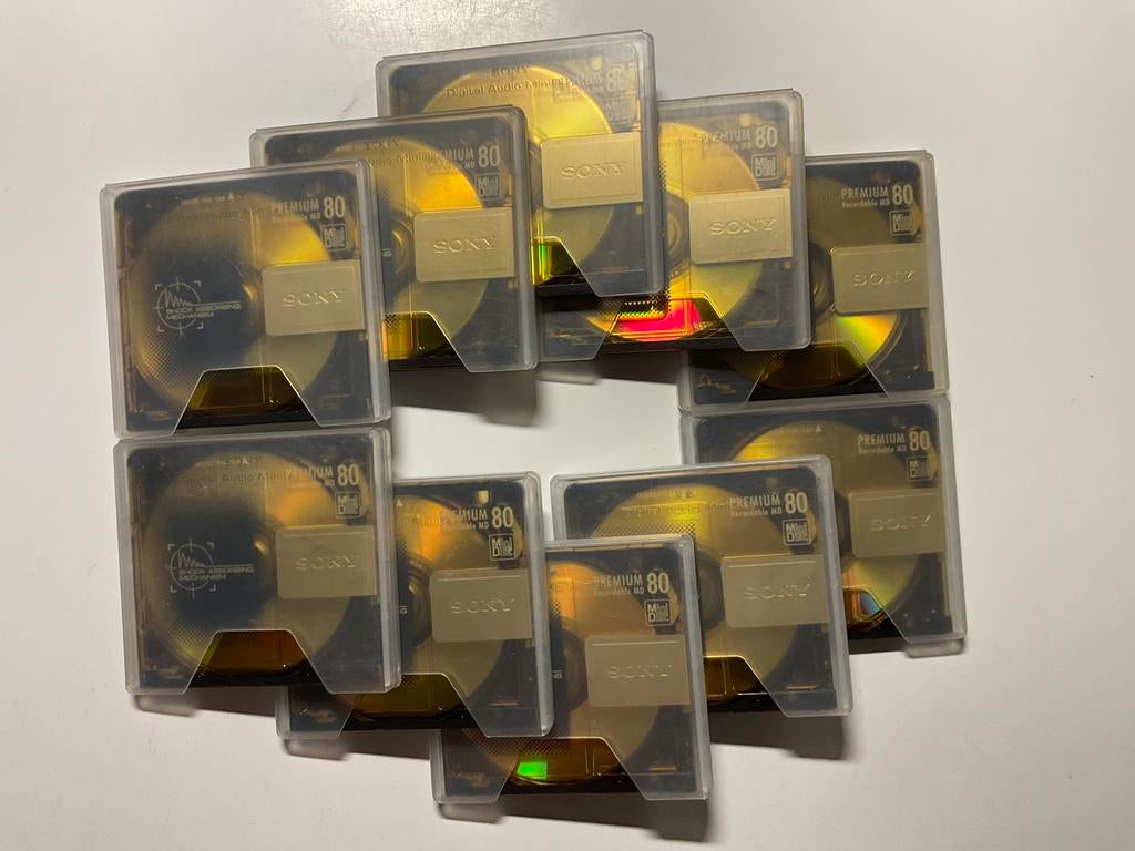 Minidisc’s  SONY PREMIUM GOLD  10x als nieuw. 80 minuten, Ophalen of Verzenden