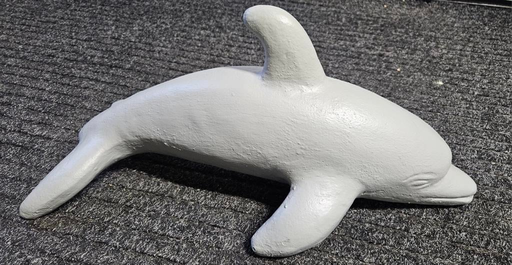 Keramieken beeld dolfijn (57cm) - tuin- of vijverdecoratie, Tuin en Terras, Tuinbeelden, Ophalen, Gebruikt, Overige materialen