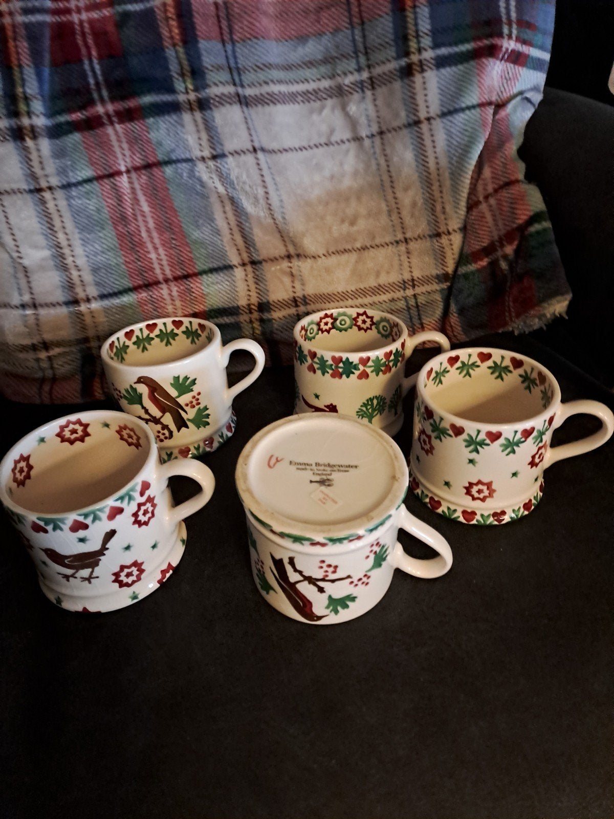 5 Emma Bridgewater Kerstmokken uit Stoke-on-Trent, Ophalen of Verzenden