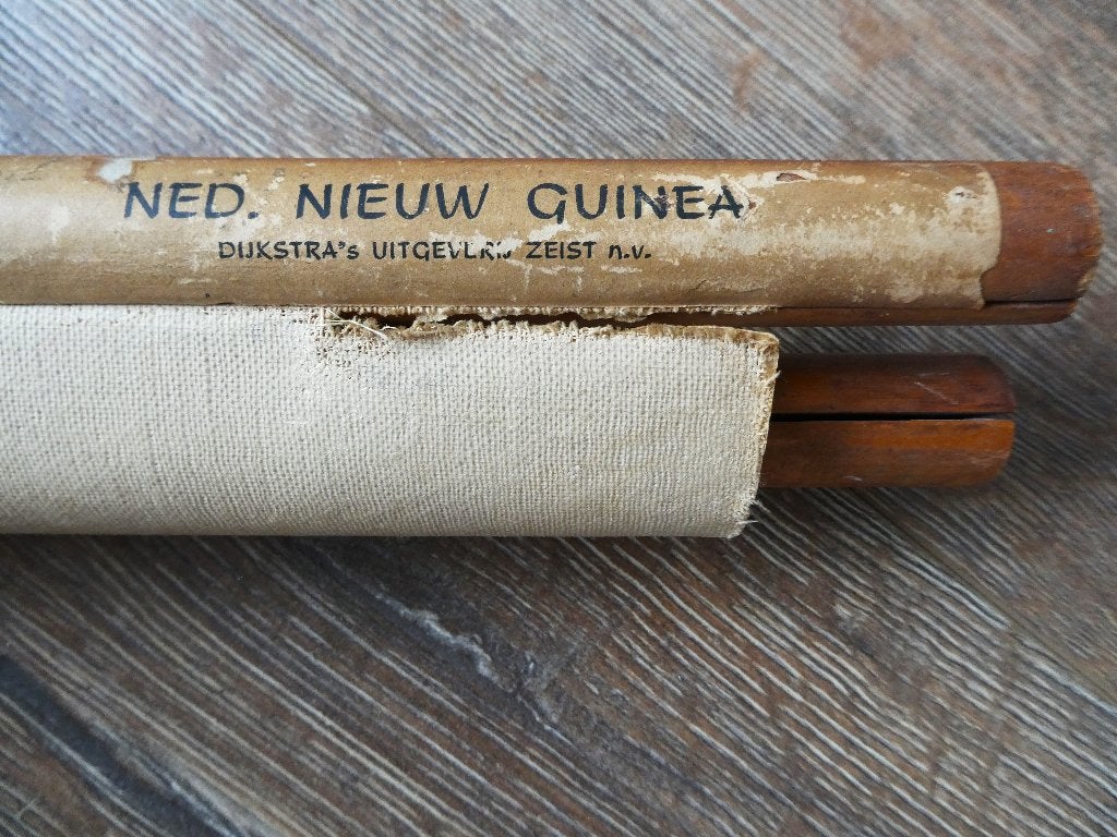 Schoolkaart Nederlands Nieuw Guinea Bakker & Rusch - 1950, Ophalen of Verzenden, Aardrijkskunde