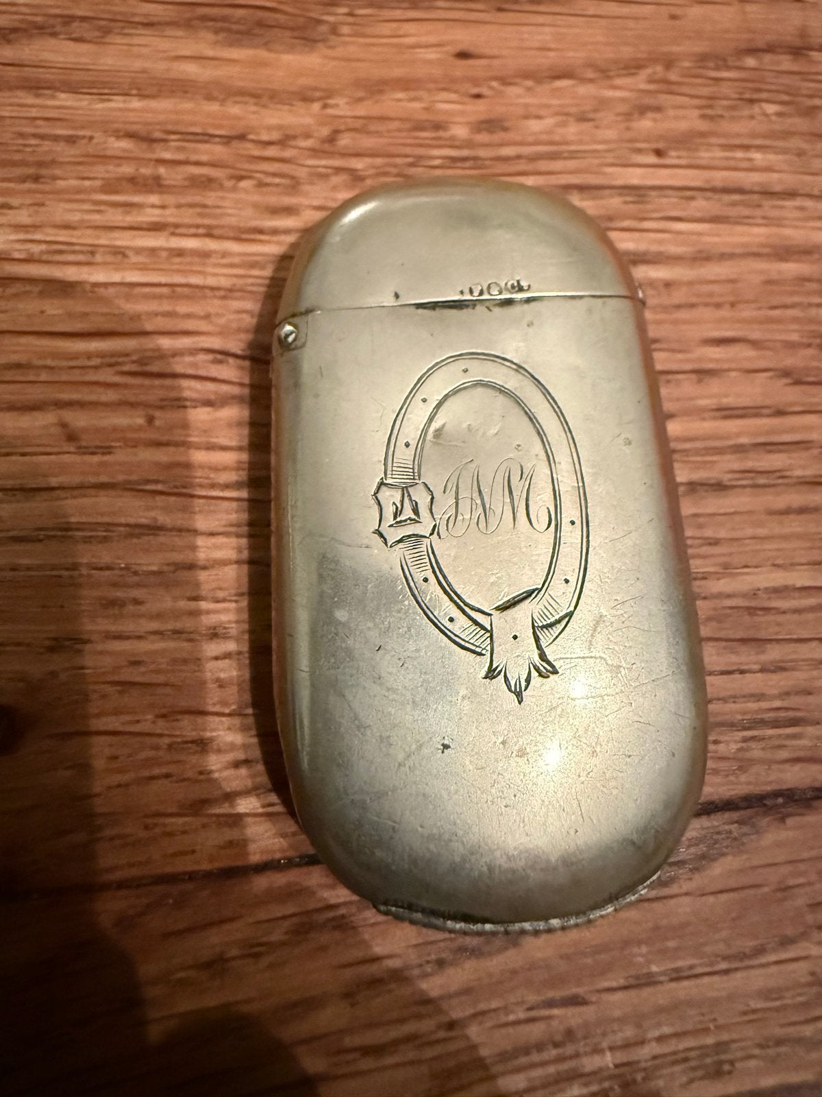 Antieke Zilveren Vesta Box met Initialen, Ophalen of Verzenden