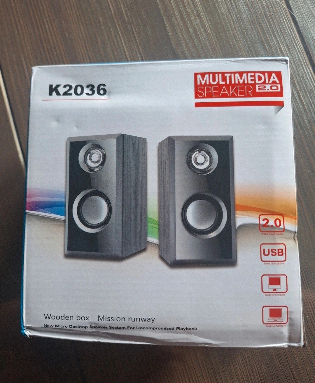 Mini Boxen K2036 Multimedia Speaker 2.0 USB, Computers en Software, Pc speakers, Ophalen of Verzenden, Nieuw, Audiokanaal 2, Onbekend
