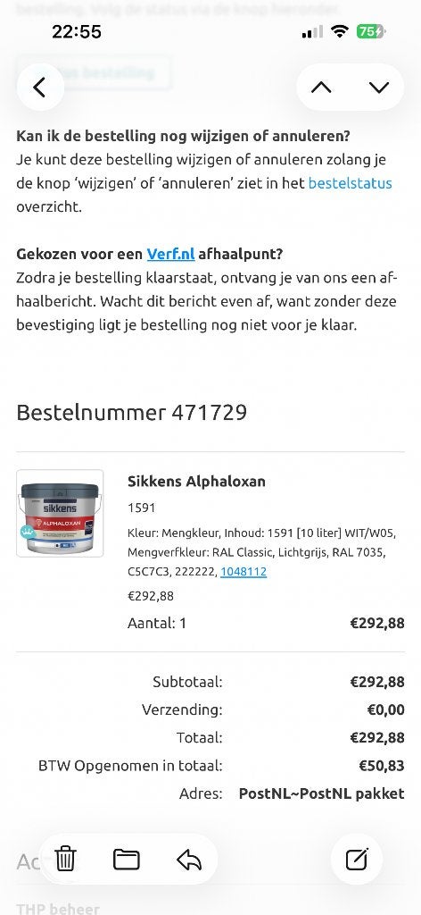Sikkens Muurverf Alphaloxan, Ophalen, Nieuw, Verf, 10 tot 15 liter