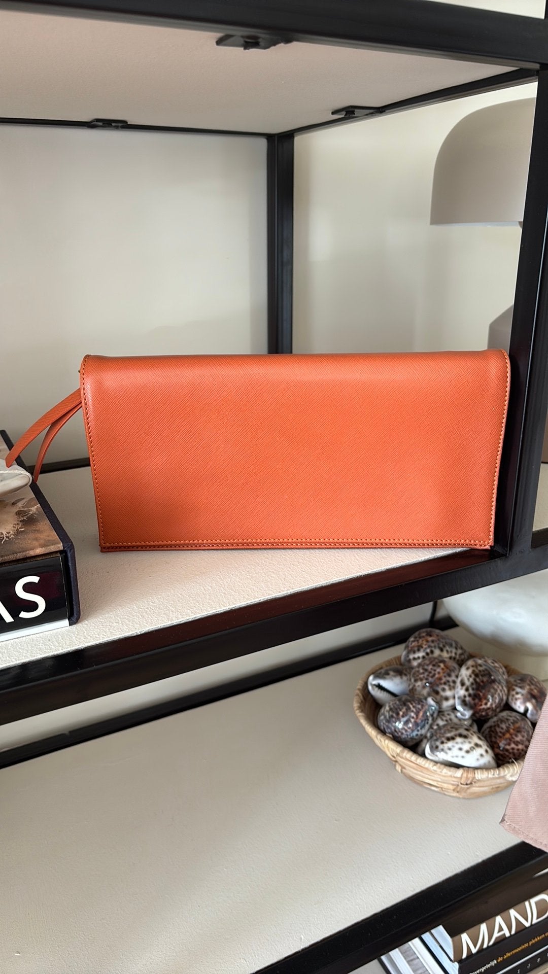 ABRO envelop leren avondtasje warm tint oranje, Verzenden, Nieuw, Oranje, Avondtasje