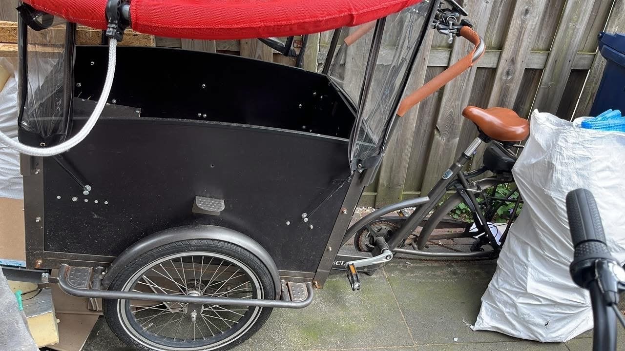 Troy Bakfiets - Voor de handige koper (achterwiel ontbreekt), Gebruikt, Goederen, Elektrisch, Schijfrem
