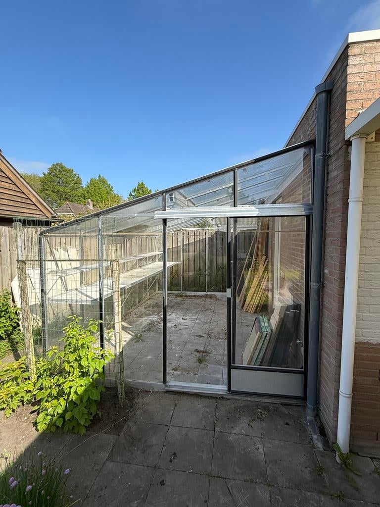 Batist glazen muur plantenkas met aluminium frame 450x300, Ophalen, Gebruikt, Muurkas, Glas