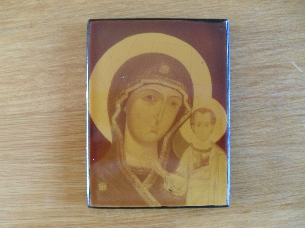 Religieuze icoon van de moeder Gods van Kazan, Antiek en Kunst, Ophalen of Verzenden