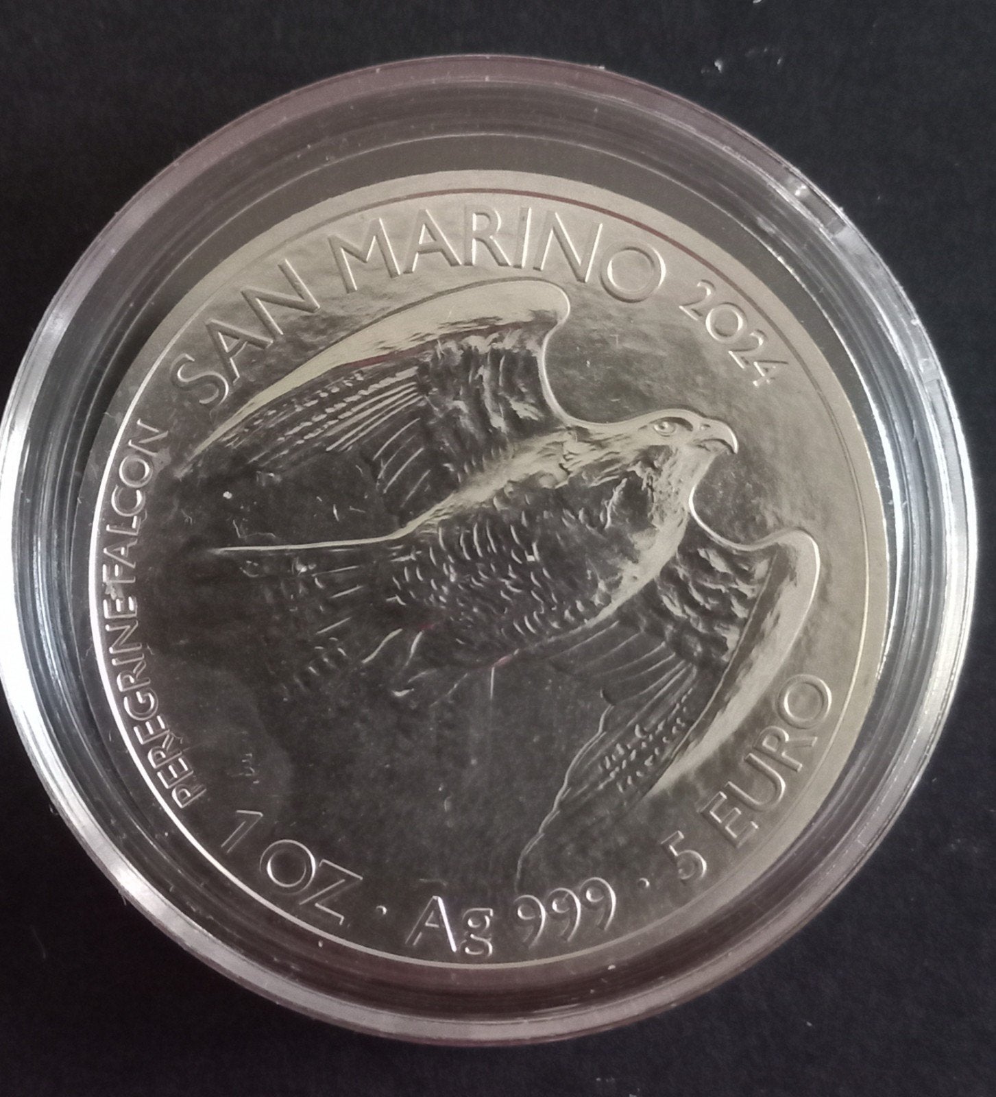 San Marino 5 euro 2024 1oz 999 zilver  - Peregrine Falcon, Postzegels en Munten, Munten | Europa | Euromunten, Verzenden, 5 euro