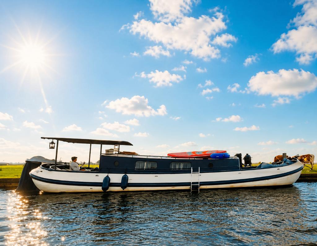 Sfeervolle MotorTjalk 13,30m, Watersport en Boten, Motorboten en Motorjachten, Ophalen, Gebruikt, Boegschroef