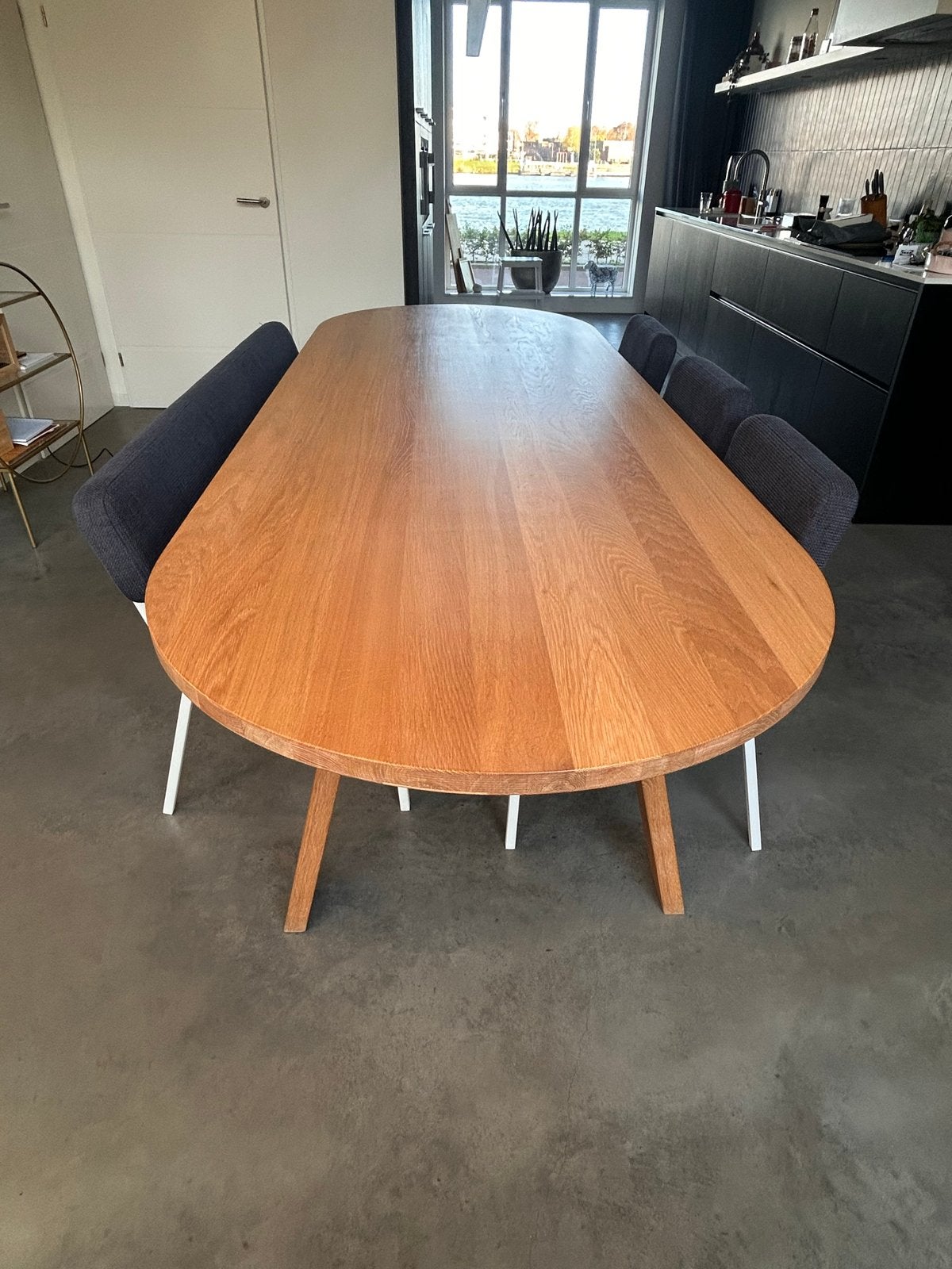 Studio Henk eettafel 280x100cm - Exclusief stoelen/bankje, Huis en Inrichting, Ophalen, 100 tot 150 cm, Eikenhout, 200 cm of meer