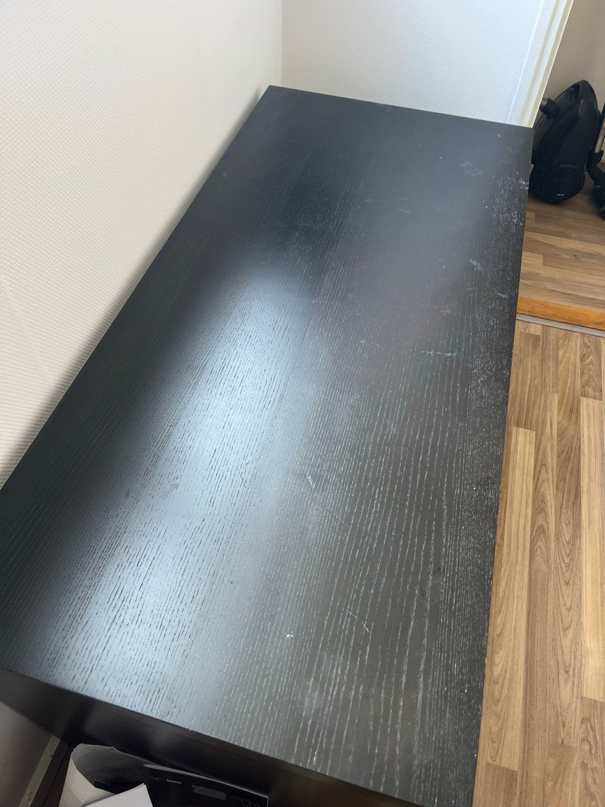 Ikea malm zwart bureau met lade en kastje, Huis en Inrichting, Bureaus, Ophalen, Zwart, Gebruikt, Spaanplaat of MDF