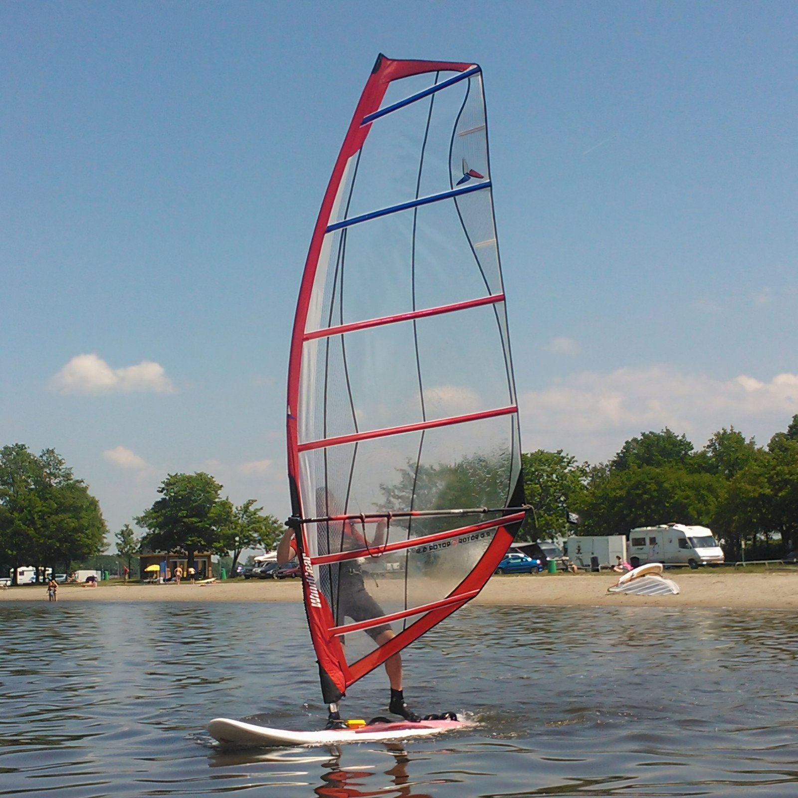 Windgear Rotor 6,9 surfzeil met mast, giek enz., Ophalen, Gebruikt, Zeil, 6.5 m² tot 8 m²