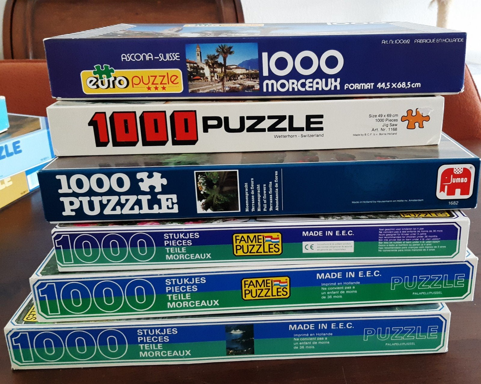 1000 stukjes legpuzzels - Diverse landschappen, Ophalen of Verzenden, 500 t/m 1500 stukjes, Gebruikt, Legpuzzel