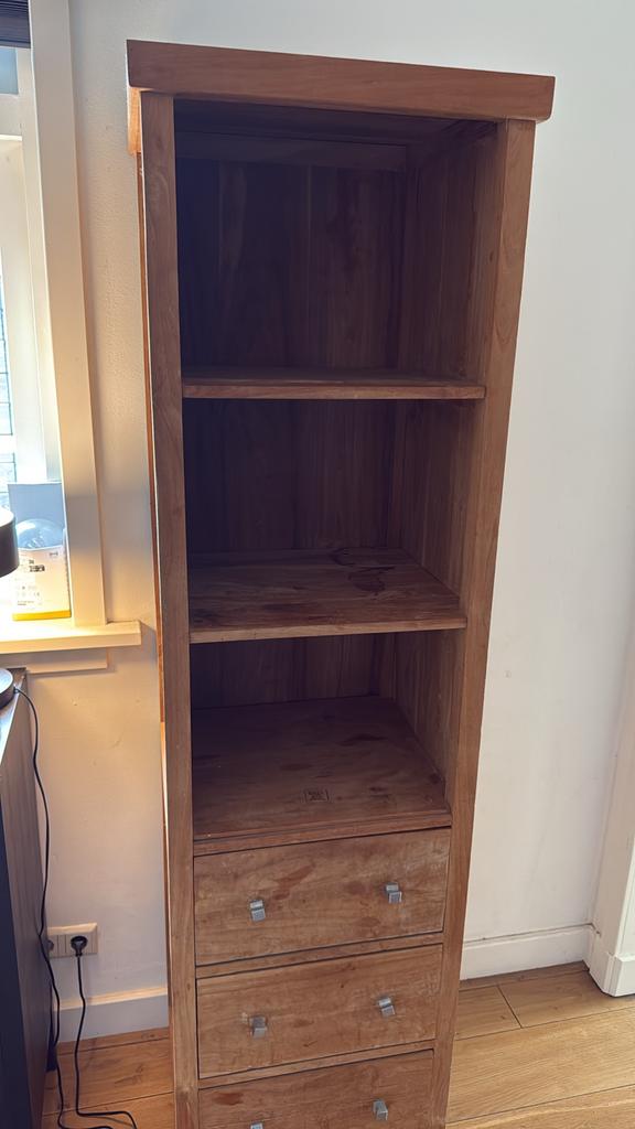 Mooie, zware multifunctionele teakhouten kast, Huis en Inrichting, Ophalen, Gebruikt, Teakhout, 50 tot 100 cm
