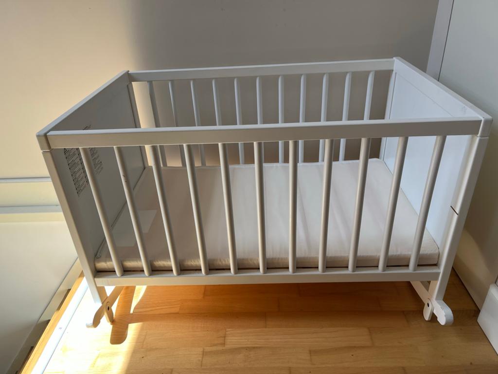 IKEA SOLGUL Wieg/Ledikant - Wit, Kinderen en Baby's, Ophalen of Verzenden, Gebruikt, Wieg