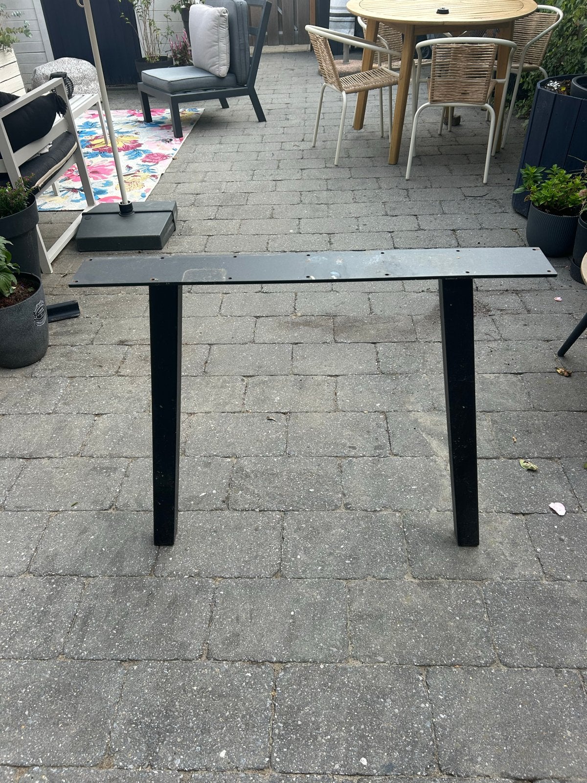 zwarte metalen tafelpoot - ( 2 stuks)Gebruikt, Ophalen, Tafelpoot, Minder dan 50 cm, Gebruikt