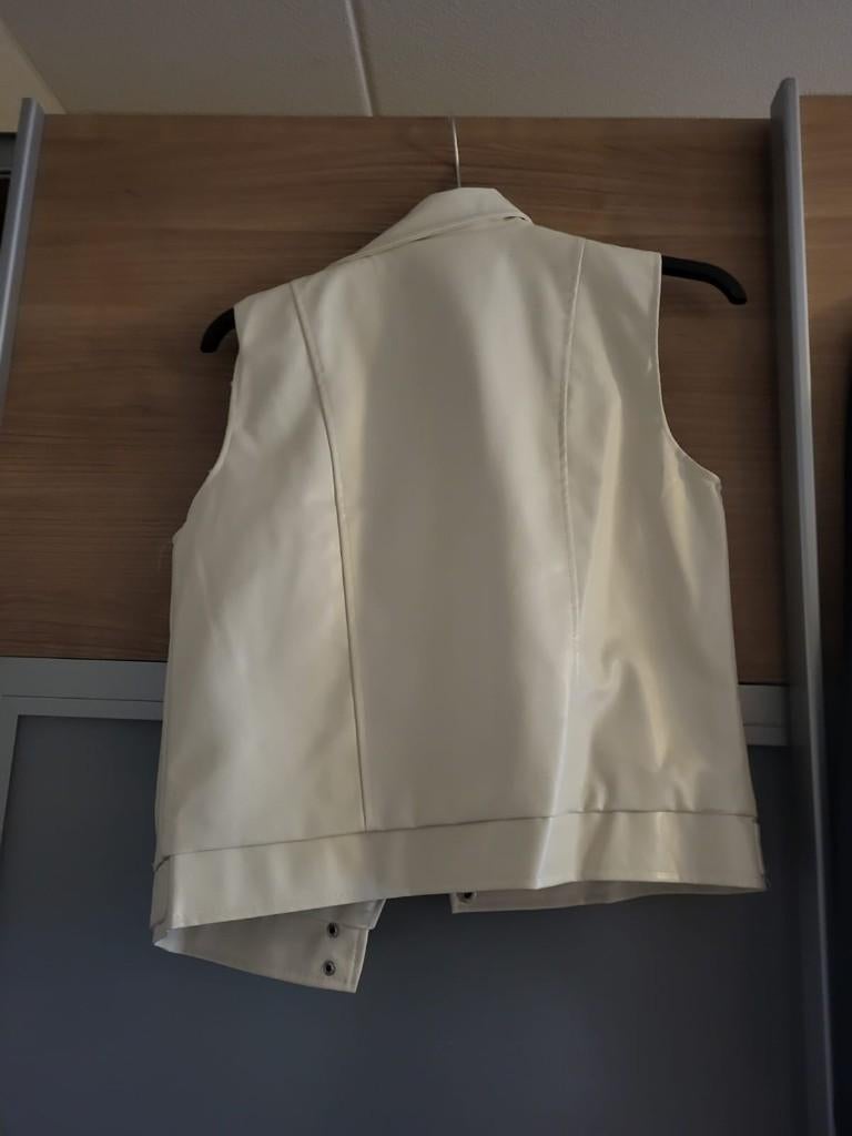 Ecru Leren gilet maat L, Wit, Maat 42/44 (L), Nieuw, Ophalen of Verzenden