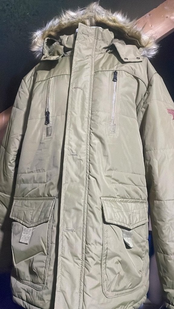 Stoere Khaki/Lichtgroene Heren Winterjas / Parka - Maat XXL, Ophalen of Verzenden, Nieuw, Overige maten, Overige kleuren