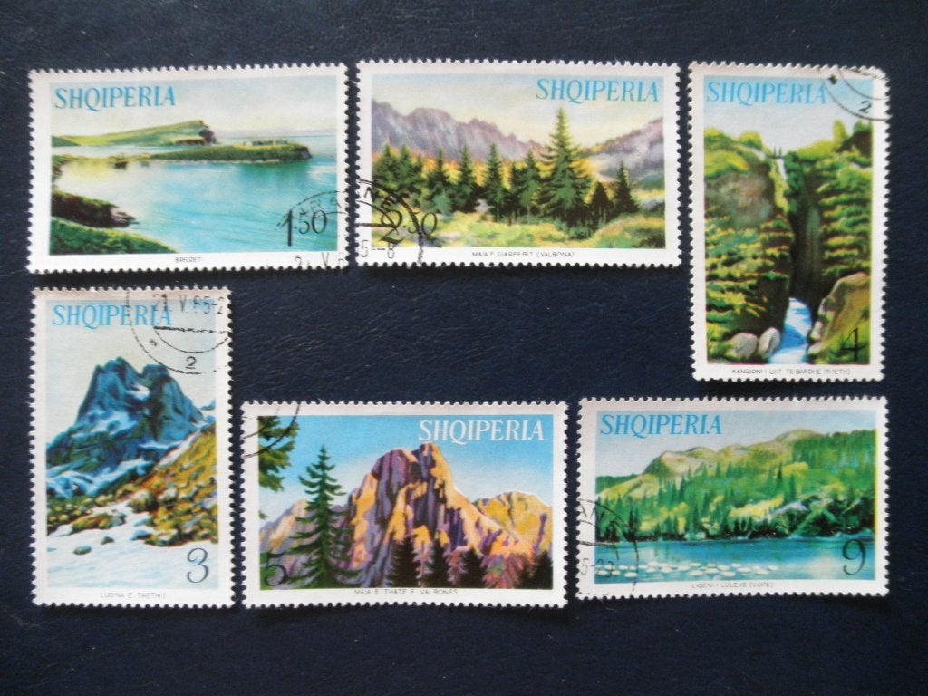 Postzegels Albanië 1965 landschappen - cw 10,00., Ophalen of Verzenden, Overige landen, Gestempeld