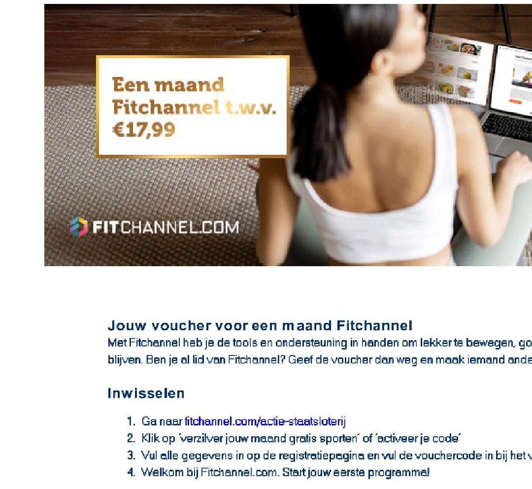 Fit channel voucher, Ophalen of Verzenden, Nieuw, Overige typen