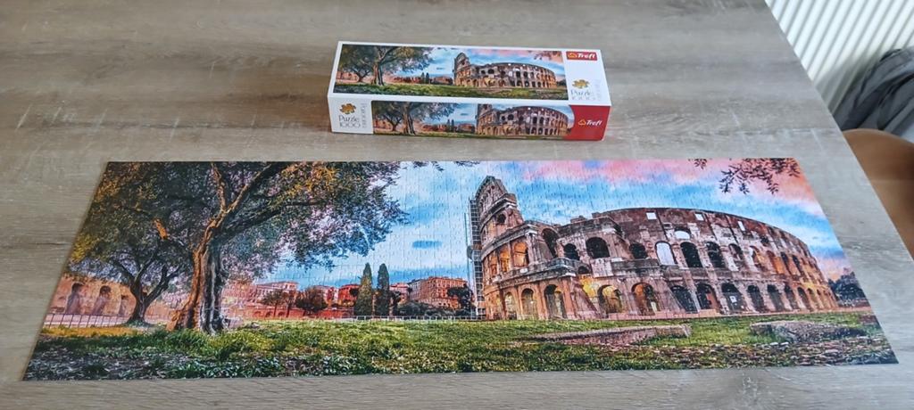 Panorama puzzle trefl colosseum Rome 1000 stukjes puzzel, Ophalen of Verzenden, 500 t/m 1500 stukjes, Zo goed als nieuw, Legpuzzel