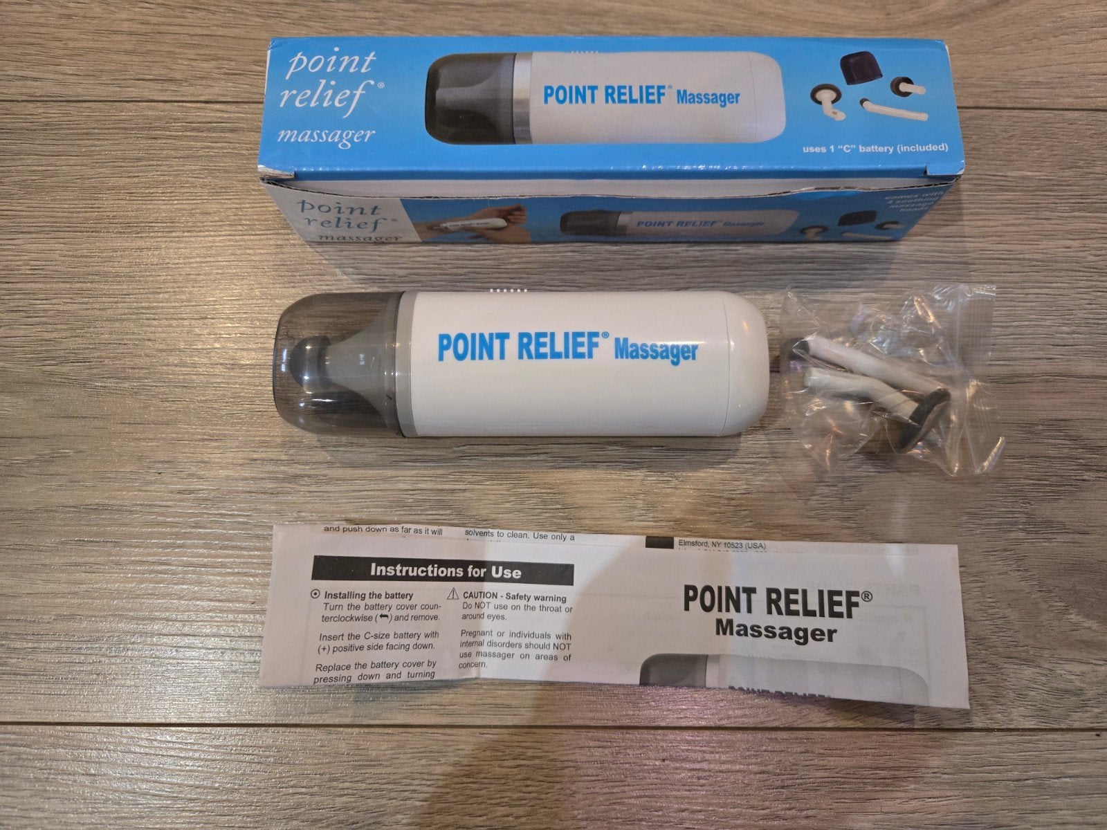 Point Relief Massager met 4 opzetstukken, Verzenden, Zo goed als nieuw, Apparaat