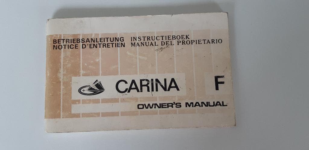 instructieboekje Toyota Carina 1973, Ophalen of Verzenden