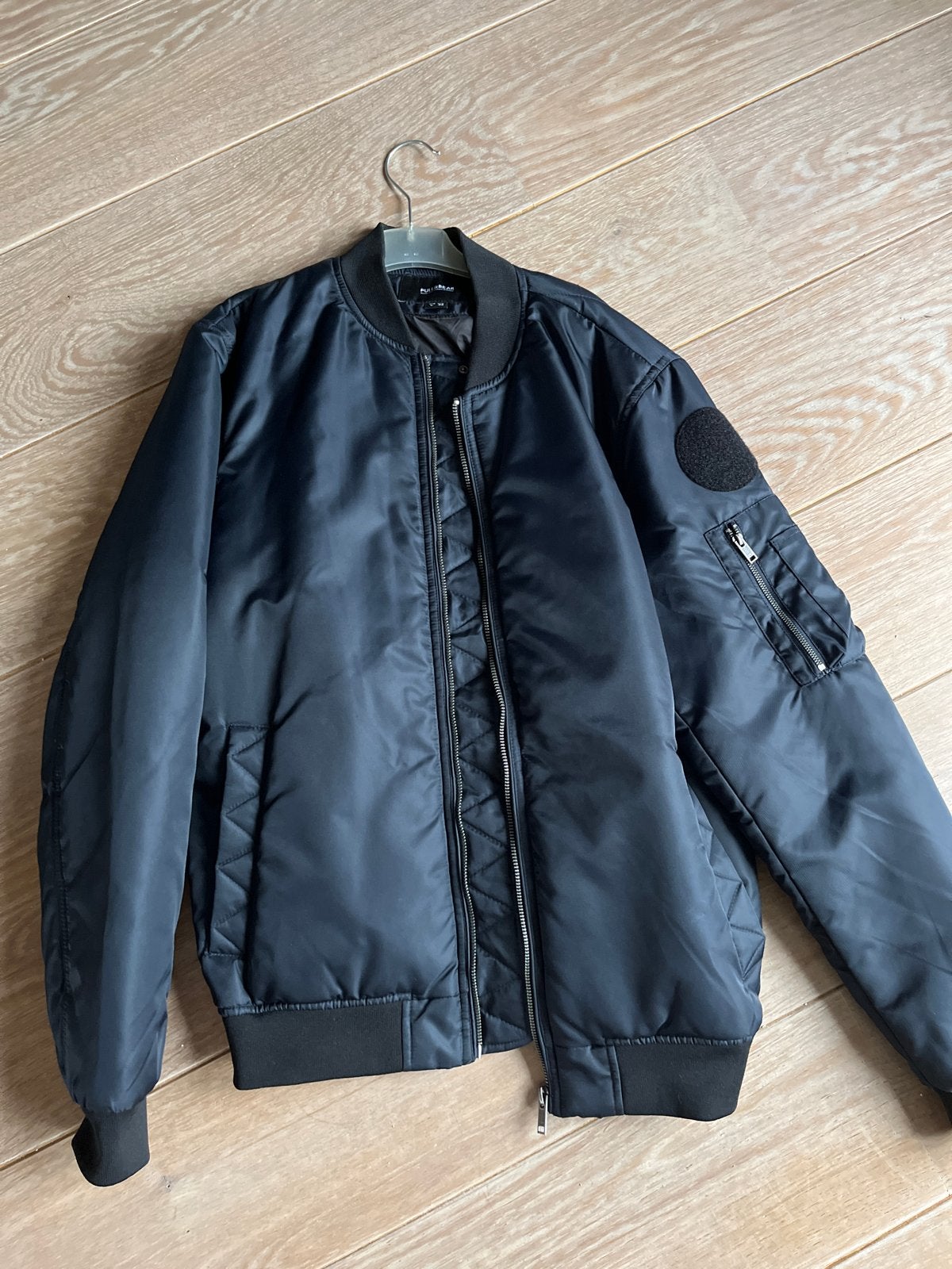 Pull&Bear blauwe  Bomberjack Maat L, Ophalen, Zo goed als nieuw, Maat 52/54 (L), Zwart