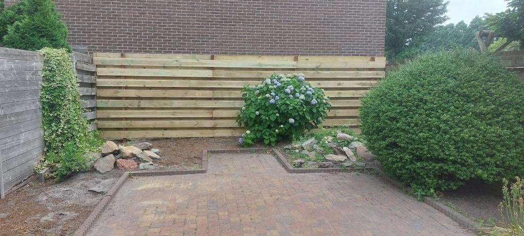 8 Meter Planken Schutting incl plaatsen, Tuin en Terras, Schuttingen, Nieuw, Hout, 1 tot 2 meter, 6 meter of meer, Ophalen