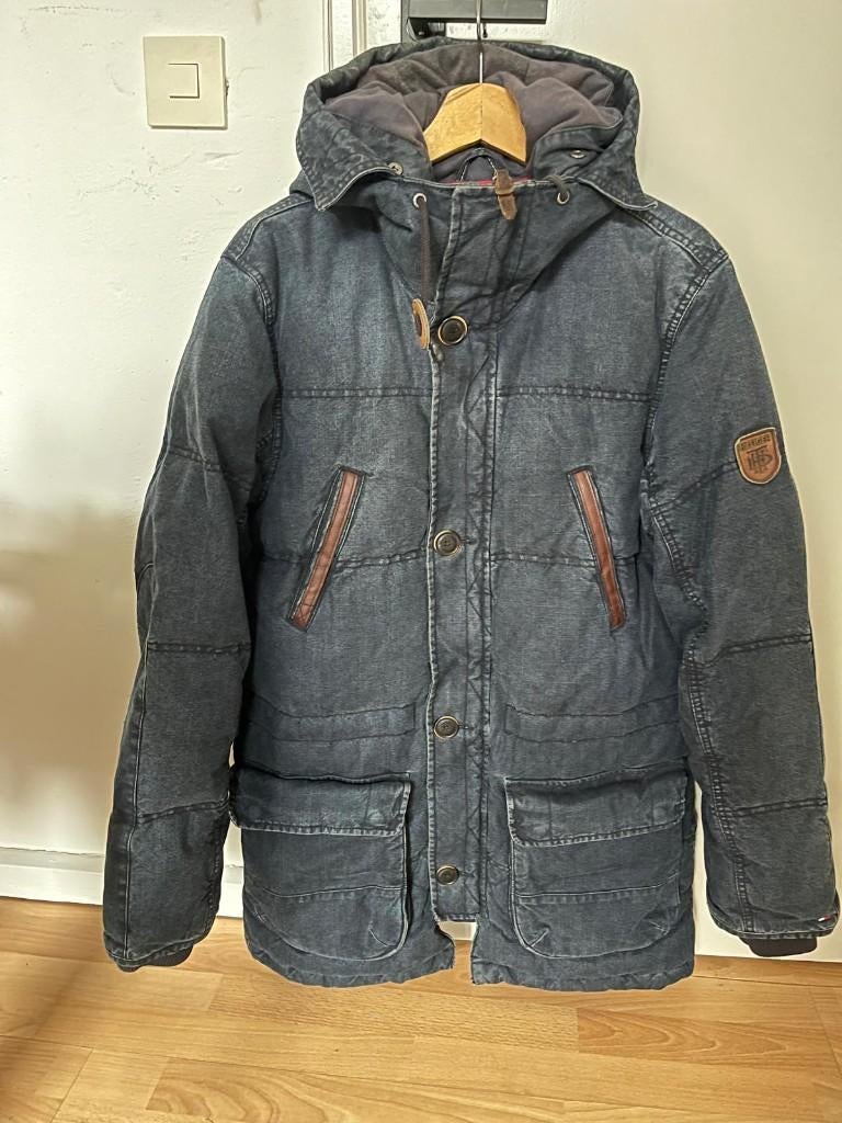 Tommy Hilfiger winterjas jeans maat S, Ophalen, Blauw, Tommy Hilfiger, Gedragen