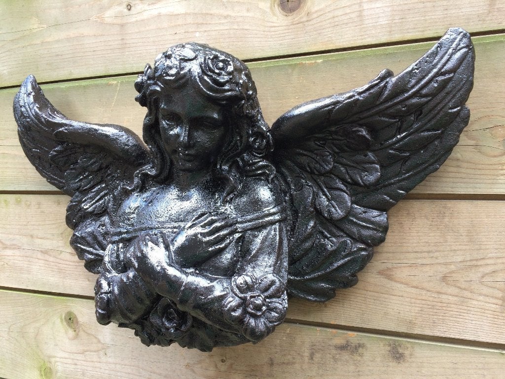 "Angelic" Engel Sculptuur - 52 x 30 cm - Gietijzer, Ophalen of Verzenden