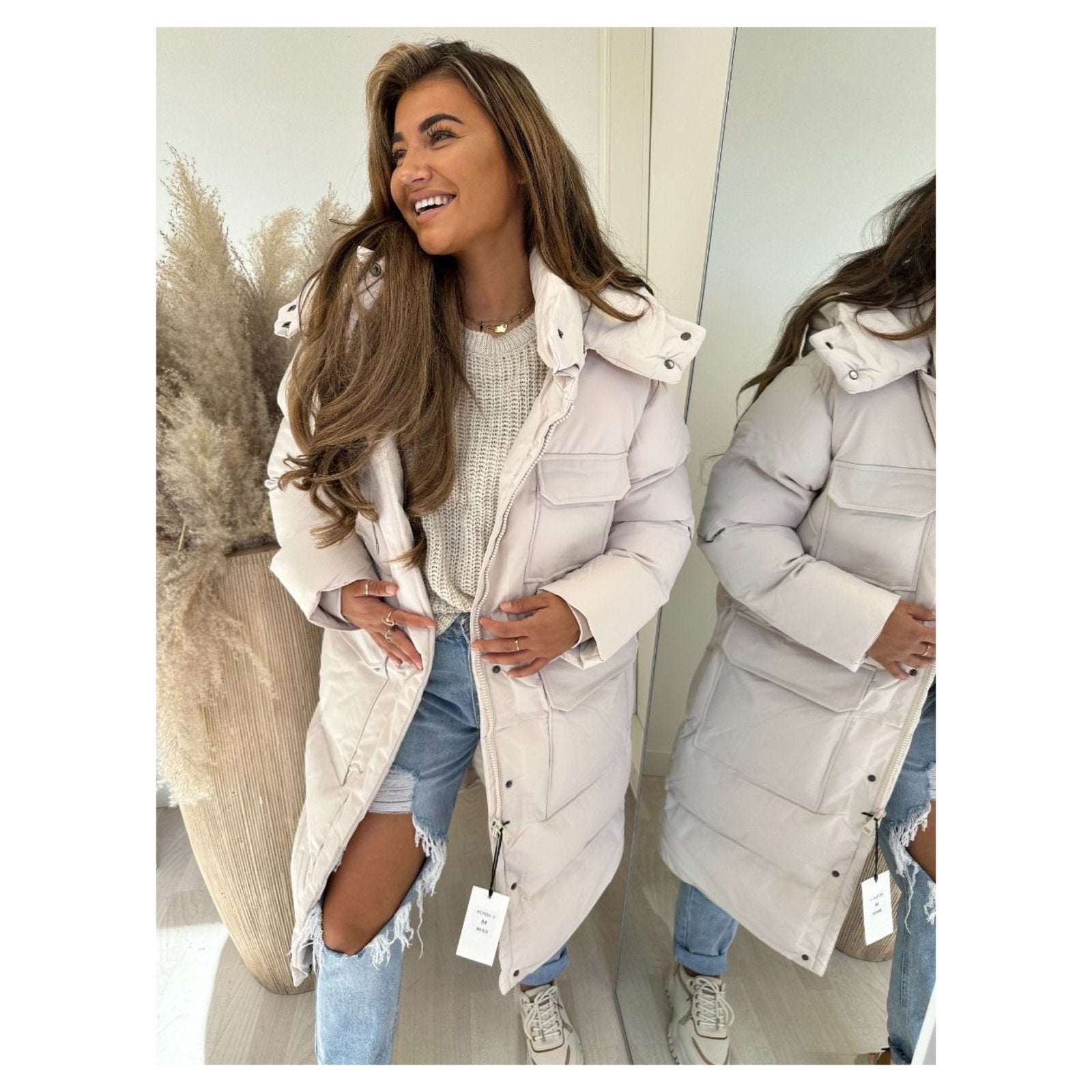 Copperose | Winterjas lang - puffer jacket creme | Maat M, Ophalen of Verzenden, Nieuw