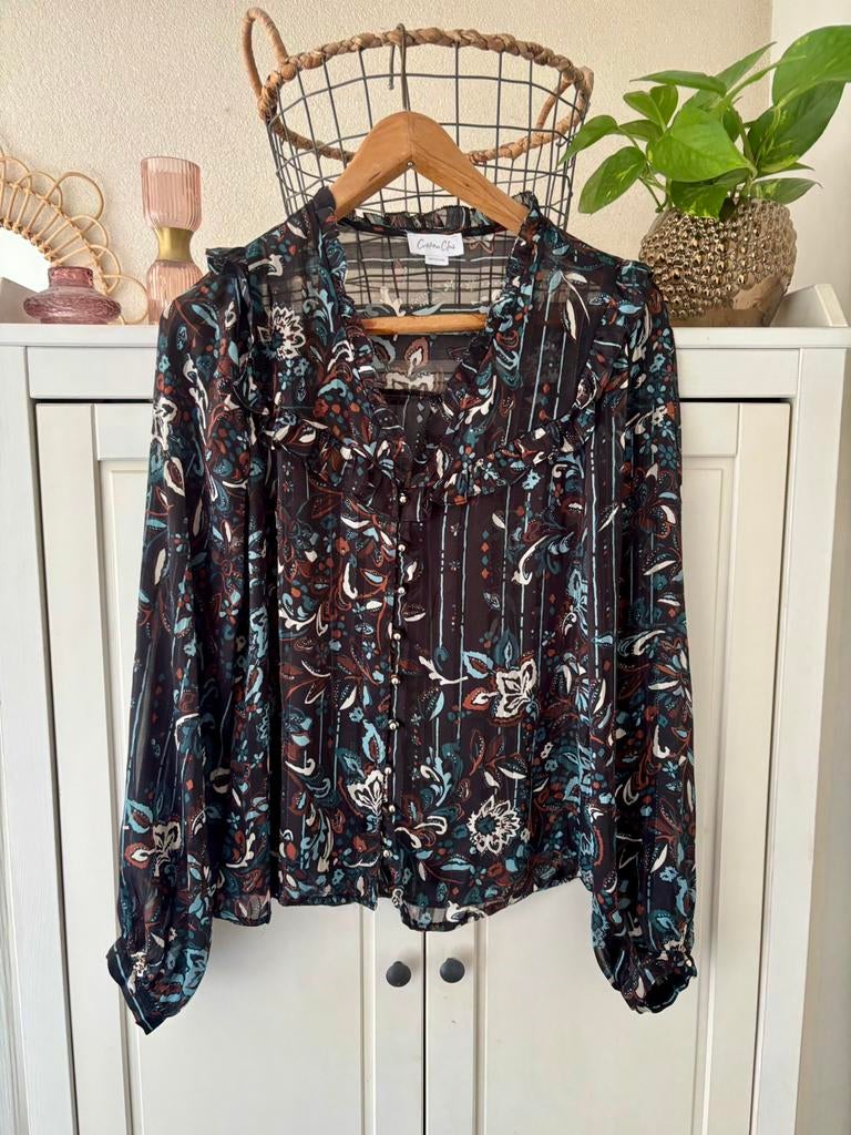 Cotton Club blouse maat M, Kleding | Dames, Blouses en Tunieken, Ophalen of Verzenden, Zo goed als nieuw, Maat 38/40 (M), Groen