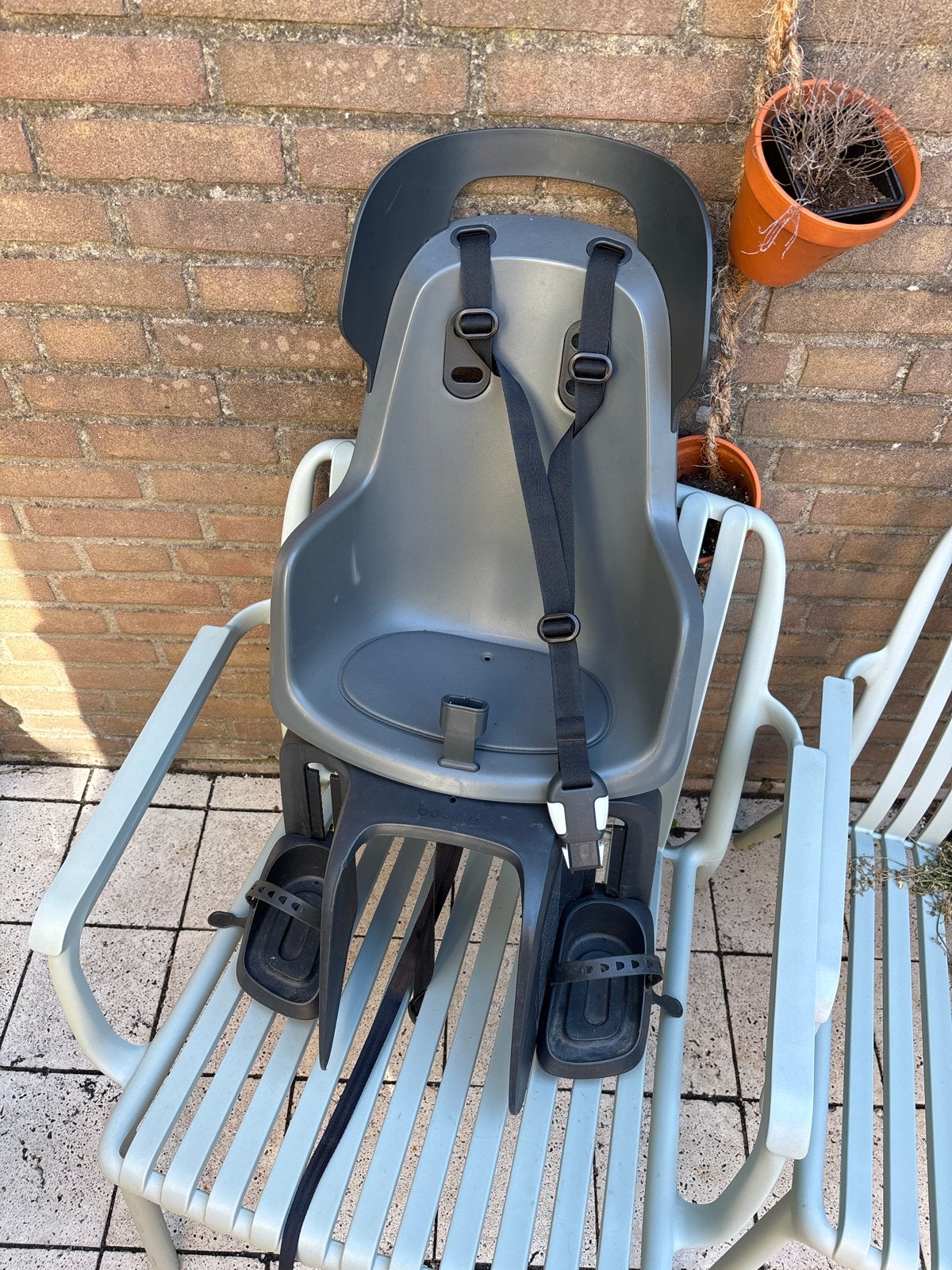 Bobike Maxi GO Carrier Macaron Grey - Prima Staat, Ophalen of Verzenden, Zo goed als nieuw, Achterzitje