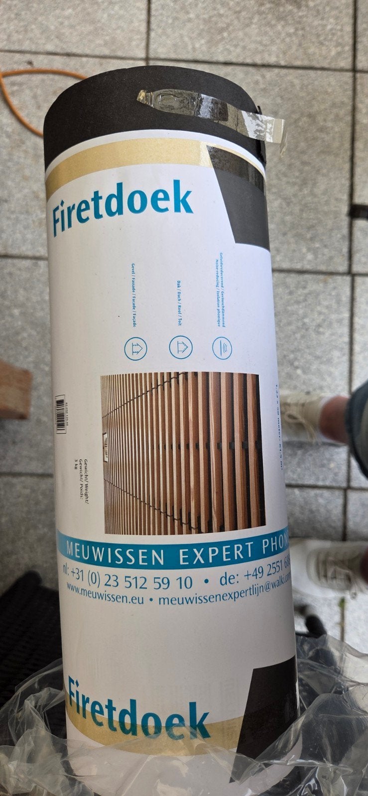 Firetdoek vlamdovend akoestisch open doek 1,23 x 50 meter, Minder dan 4 cm, Overige materialen, Nieuw, Ophalen of Verzenden