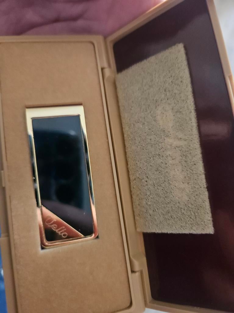 Vintage Vello geldclip - Goudkleurig met zwart detail, Ophalen of Verzenden, Zo goed als nieuw, Zwart, Overige merken
