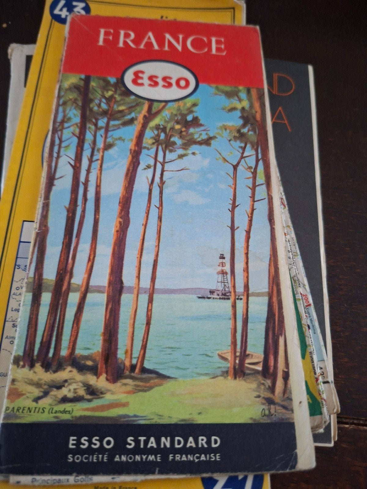 Vintage Esso Standard Frankrijk Landkaart, Gelezen, Esso Standard, Frankrijk, Ophalen of Verzenden