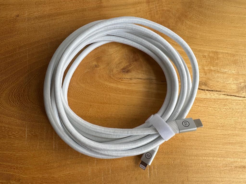 BlueBuilt USB C naar Ligthning kabel 3meter nylon wit, Ophalen of Verzenden, Nieuw